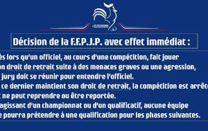 Décision de la FFPJP avec effet immédiat