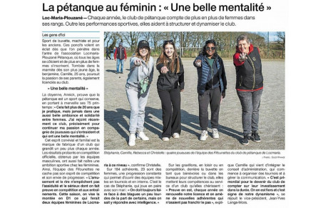 La pétanque au féminin à Locmaria Pétanque